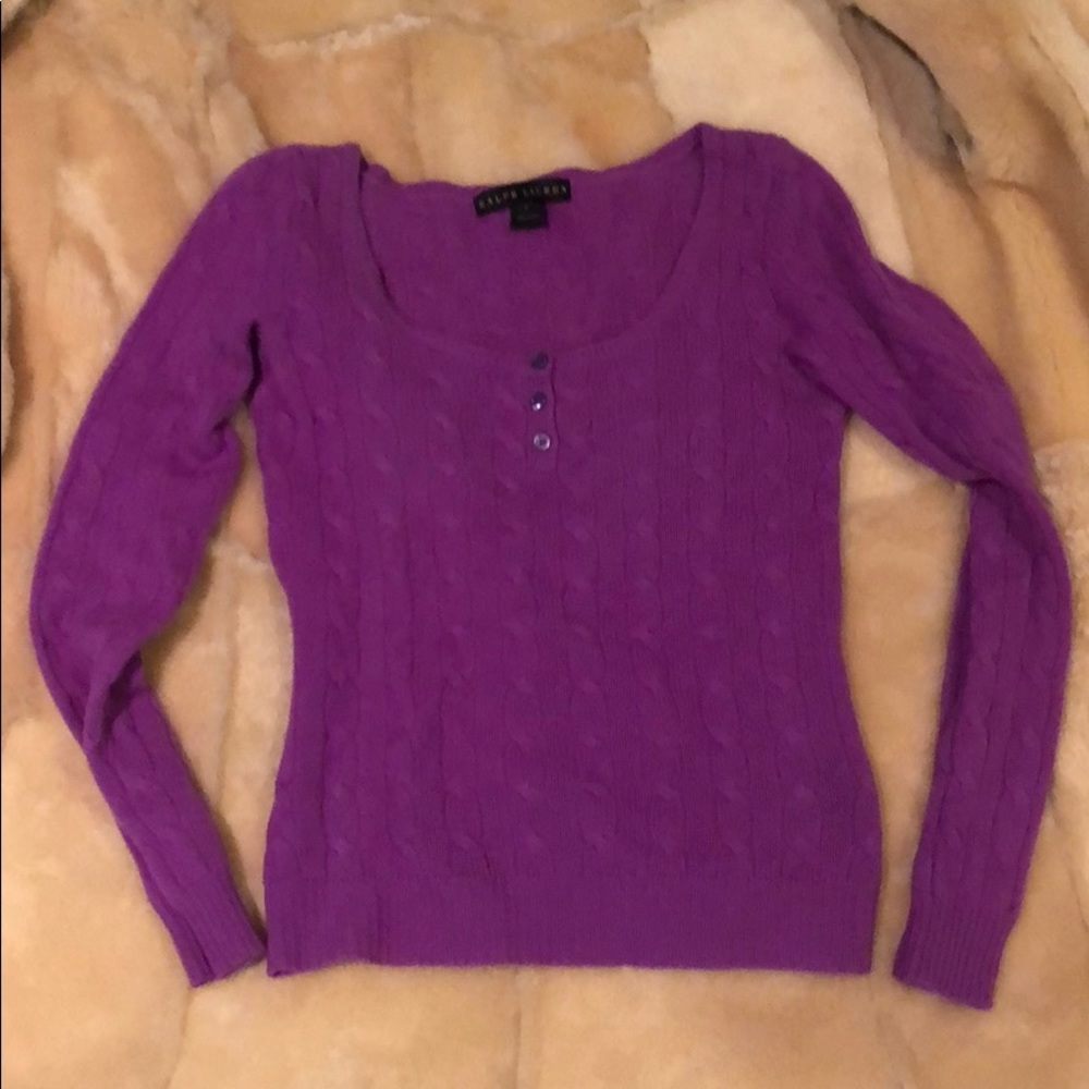 Ralph Lauren Cashmere Purple Sweater